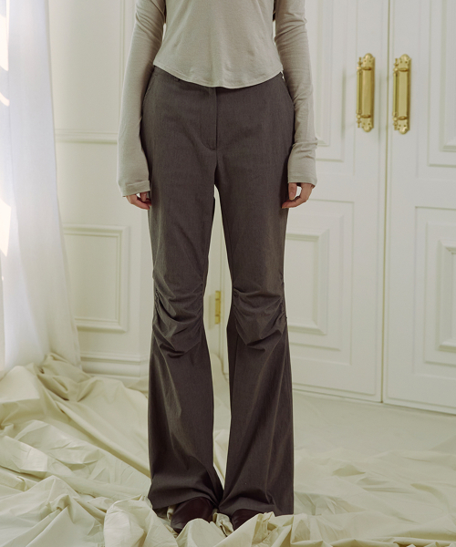 Mid-rise BOOTCUT SHIRRING брюки, серый