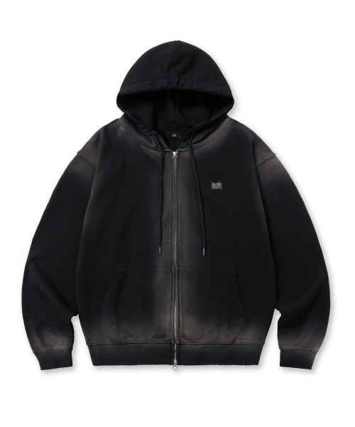 ★BROWNBREATH★ W TAG CROP HOOD ZIPUP BLACK TAG KNIT HOOD ZIP UP - CHARCOAL - Brownbreath Online Store