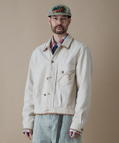 [TRAILWEAR] Льняной куртка-тракер Western Ivory FR1WJ85U