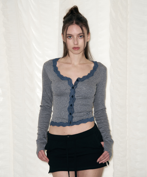 PLEASENOFOLLOW ★ Mila Lace Long Sleeve Top 플리즈노팔로우(PLEASENOFOLLOW) Mila Lace Long Sleeve Top