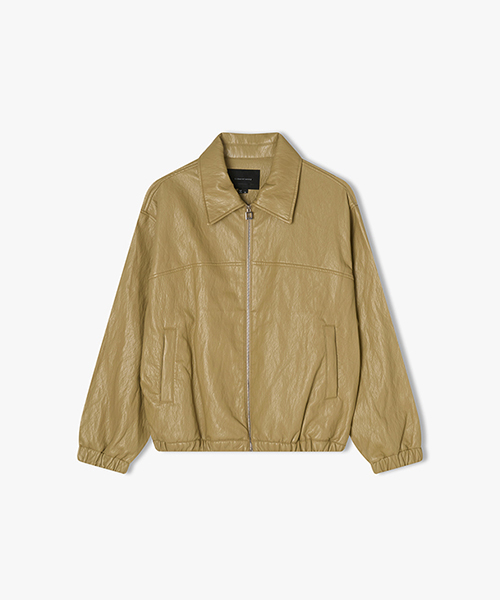 Кожаная куртка на молнии LLS32513 Yellow