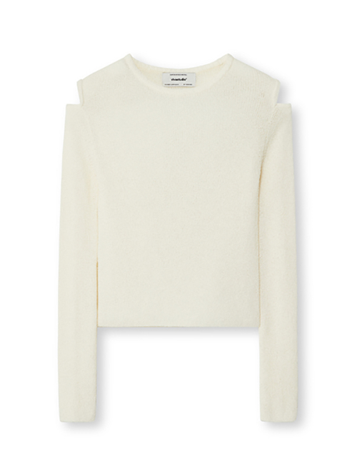WOMAN CUT-OUT SEE-THROUGH KNIT [IVORY]