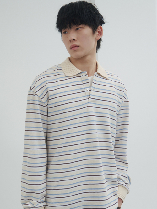 Fresh Border Pique Polo Sky Blue
