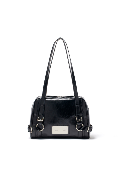 MUSINSA公式 | MATIN KIM BIKER DETAIL SQUARE SHOULDER BAG IN BLACK