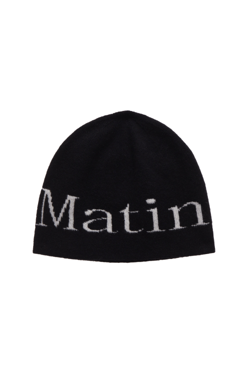 しお　Matin Kim ビーニー MUSINSA公式 | MATIN KIM LOGO JACQUARD SHORT BEANIE IN BLACK