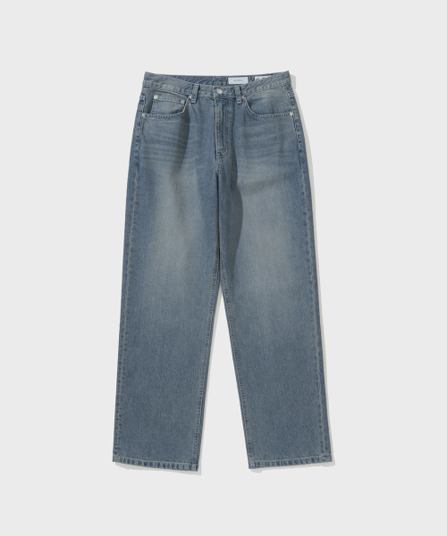 5P WIDE DENIM PANTS (FADED BLUE)