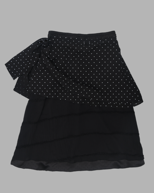★THE MUSEUM VISITOR★ CHIFFON DOT LAYERED BANDING SKIRT 더뮤지엄비지터(THEMUSEUMVISITOR) CHIFFON DOT LAYERED BANDING