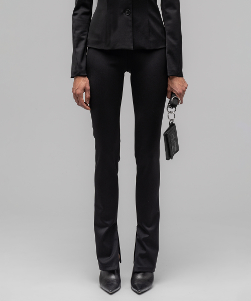 (W) Узкие костюмные брюки BLACK
