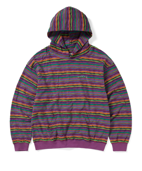 Wave Jacquard Hoodie Violet