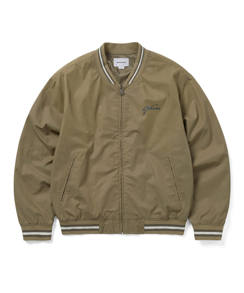 Faded stadium jacket бежевый