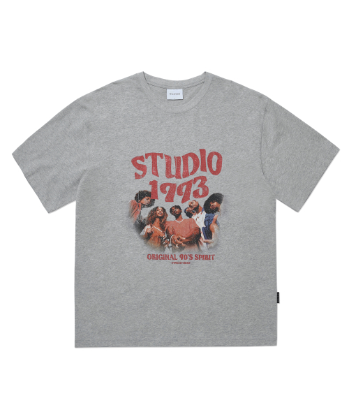 MUSINSA公式 | 1993STUDIO ウェーブスタジオグラフィックTシャツ_グレー