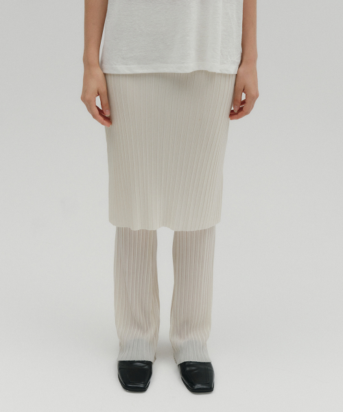 Satin pleats skirt pants <<<protect0>>>