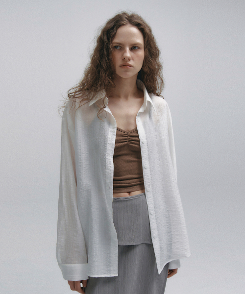 Wrinkle multi stripe shirt (белый)