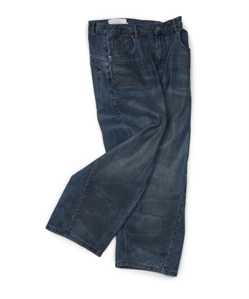 Old school wide fit denim jeans синий