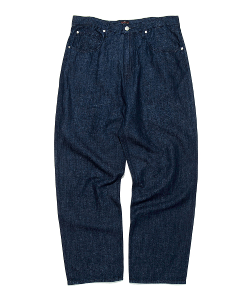 Мужские свободные джинсы из льна Indigo Raw