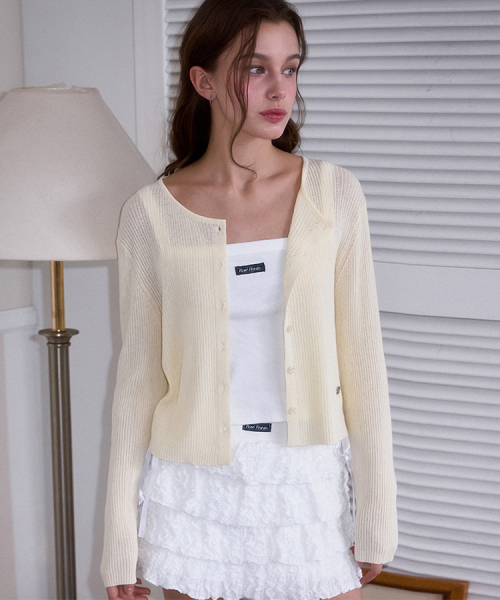 Linen knit cardigan <<<protect0>>>