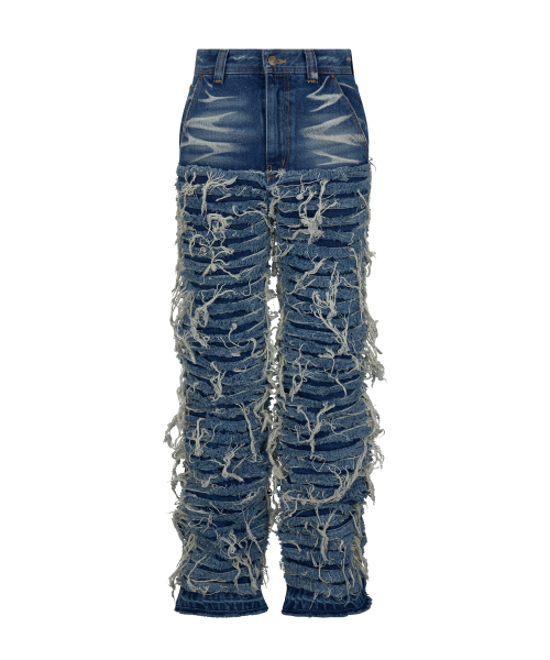 Extreme washed crack denim pants_<<<protect0>>>
