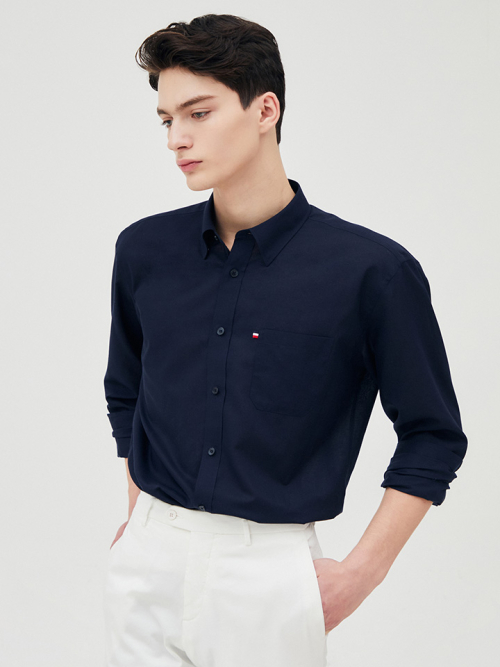 Льняная рубашка Tricolore 955 New Casual Fit Navy SE5SM22LS955SNY