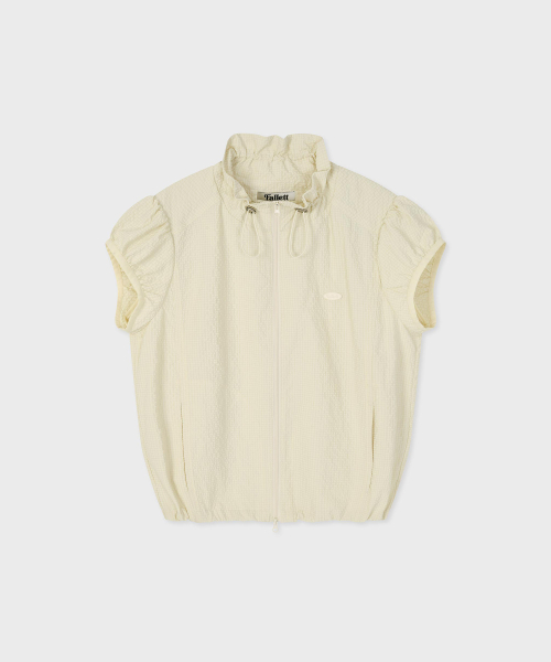 Ветровка со сборками и пышными рукавами Beige