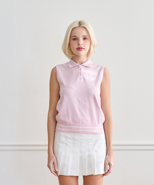Tinker bell collar knit vest розовый