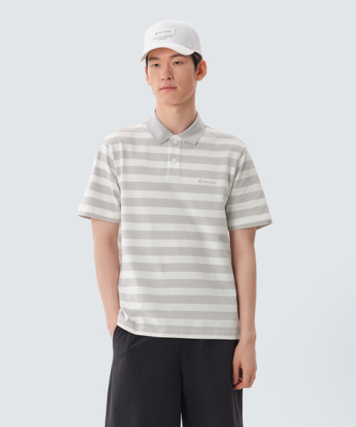 Cotton Stripe поло (S25MMFPS49) Ice Gray