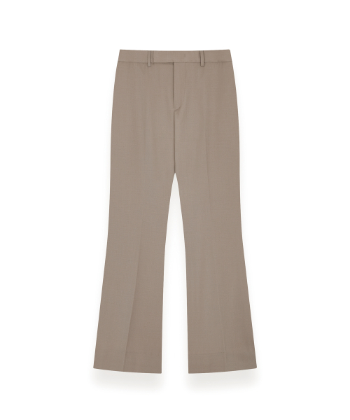 R-0048 / elastic шерсть bootcut trousers(бежевый)