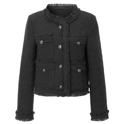 카키포인트(KHAKIPOINT) Antique Crop Tweed Jacket (gray) - 사이즈