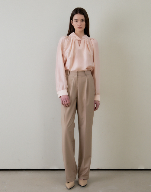 STRAIGHT FIT SLACKS BEIGE прямые брюки