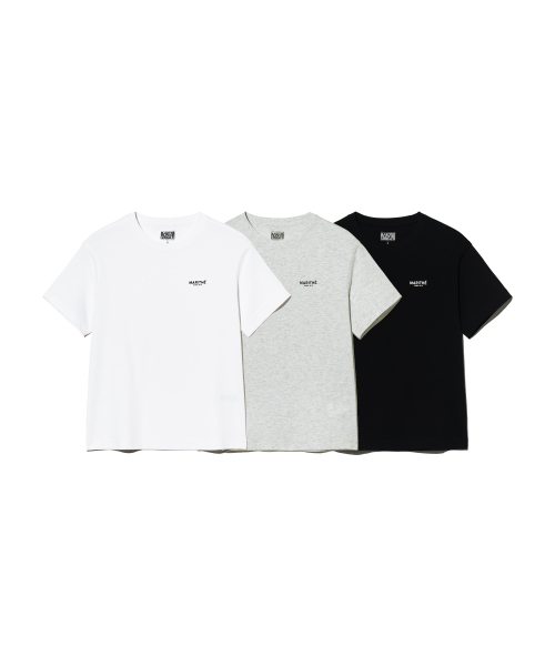 W 3pack small regular logo tee mix