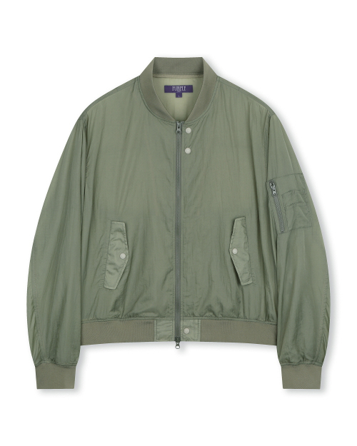 Sheer nylon flight jacket khaki grey