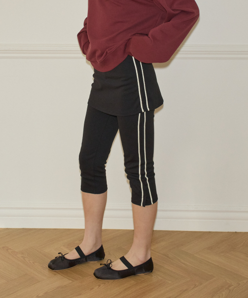 Line point skirt pants_ чёрный