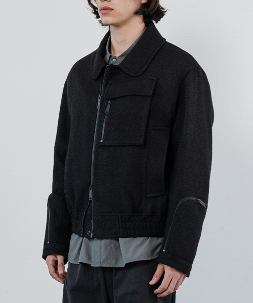 Шерсть twill flight bomber