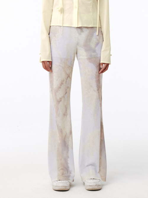 Print flared pants print tree