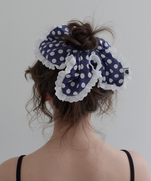【FUNFROMFUN】Picnic Scrunchies ★韓国人気★ 追跡付 펀프롬펀(FUNFROMFUN) Picnic Scrunchie (Dot Navy) - 후기 | 무신사