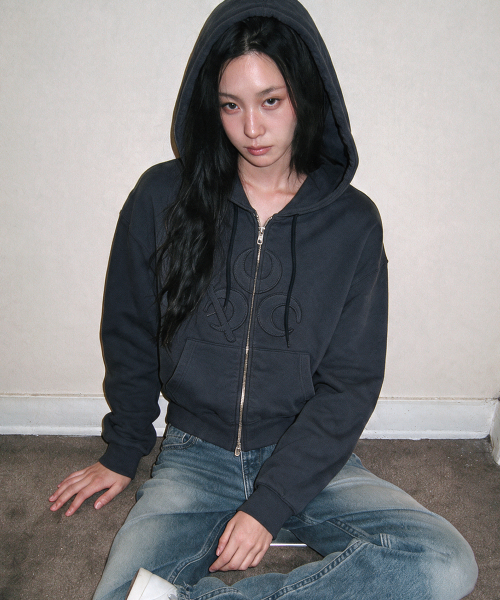 (DUC) Symbol Hoodie Zip-up Vintage Black