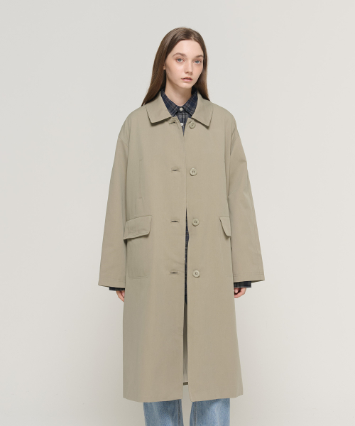 Классическое длинное пальто-тренч (Khaki)