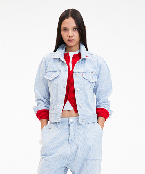 Джинсовка в полоску [light blue]