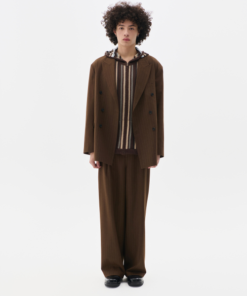 Костюм-двойка оверсайз в полоску Brown