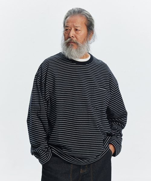 STRIPE OVERSIZED RELAX TEE 003 _ чёрный