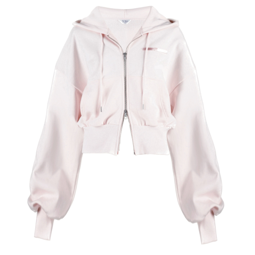 Худи на молнии с бантом и логотипом - Baby Pink