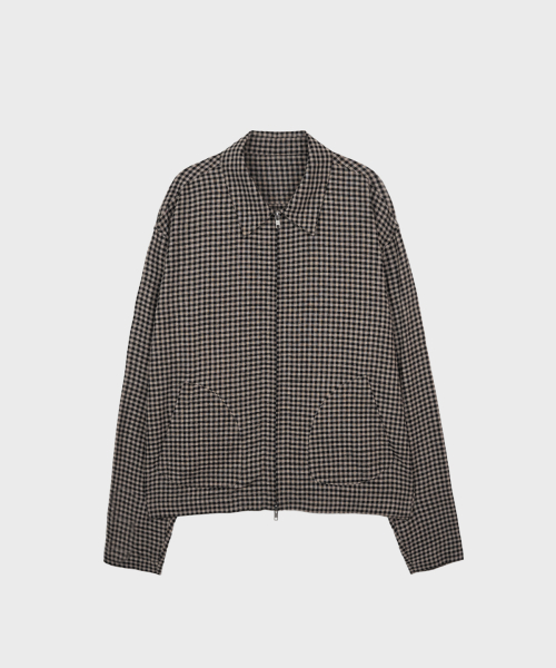 GINGHAM ZIP UP рубашка Куртка бежевый
