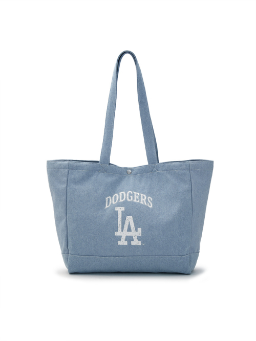 엠엘비() 빈티지 레터링 데님 쇼퍼백 LA (L.SKY BLUE) 상품 이미지