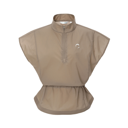 Женский жилет Drop Shoulder со стрейчем и полумолнией Beige