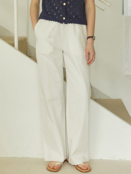 Хлопковые брюки Comfy - WHITE