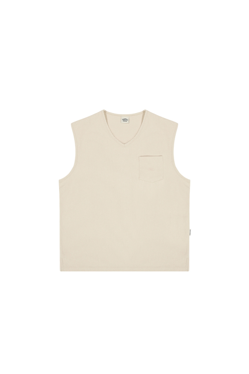 Woven Cotton Vest (Cream)