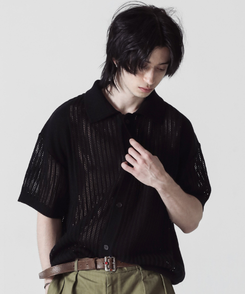 Летний трикотажный кардиган с коротким рукавом Varsity_Black