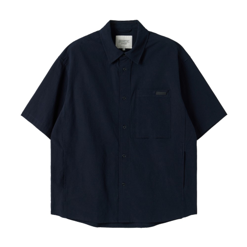MICRO SEERSUCKER SET HALF SLEEVE SHACKET - NAVY (P252MJK484)