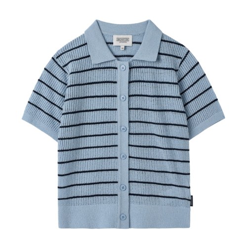 W STRIPED CADIGAN SWEATER - SKY BLUE (P252WKT430)