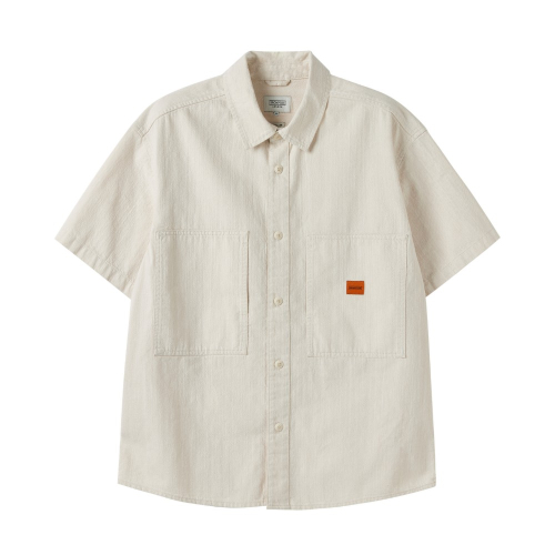 SUMMER DENIM HALF SLEEVE SHIRT - CREAM (P252MSH432)