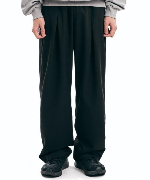 Широкие брюки с одной складкой Black